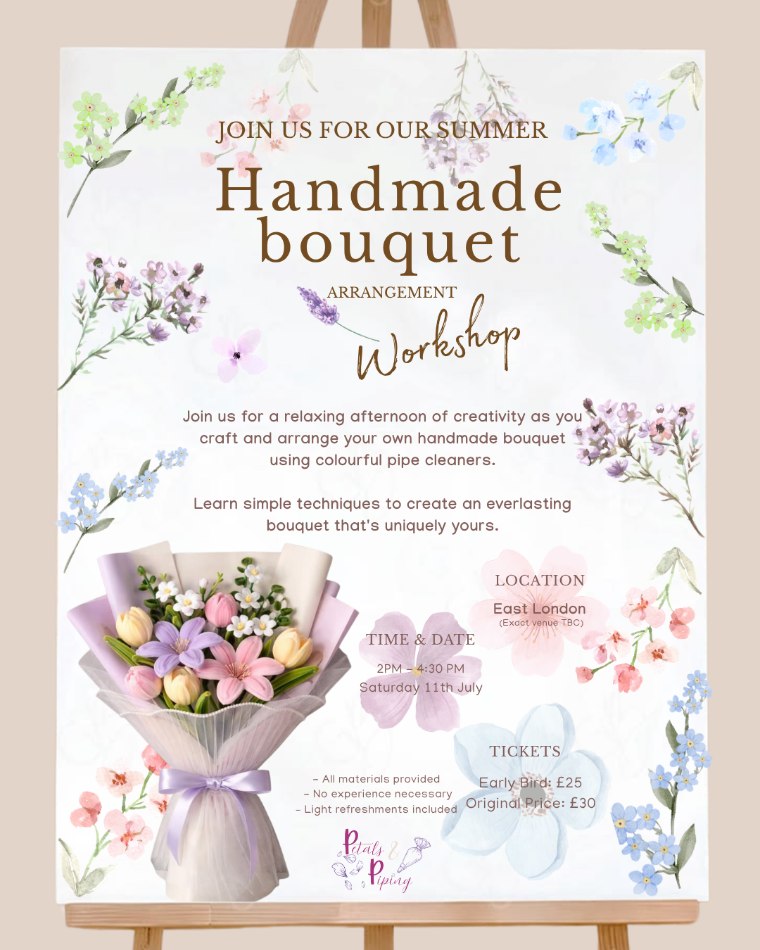 Floral Arrangement Workshop & Picnic (Pipe Cleaner Edition)